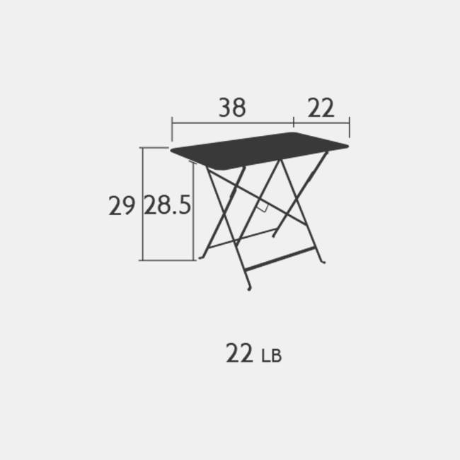 Bistro 38" x 22" Rectangle Table