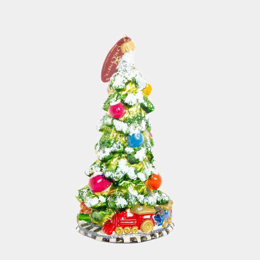 Christmas Tree with Train Ornament