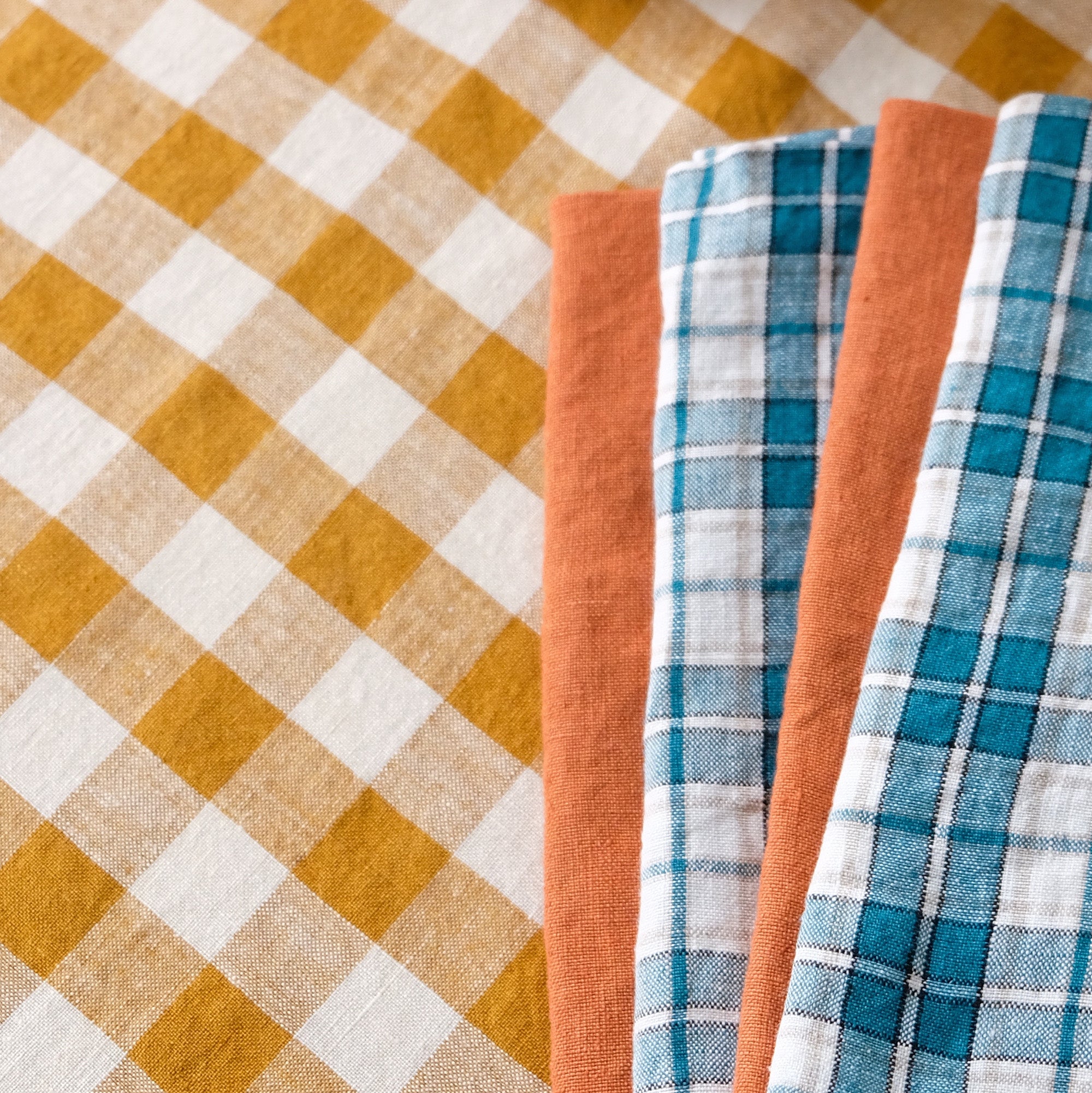 Linen Napkin in Green Tartan