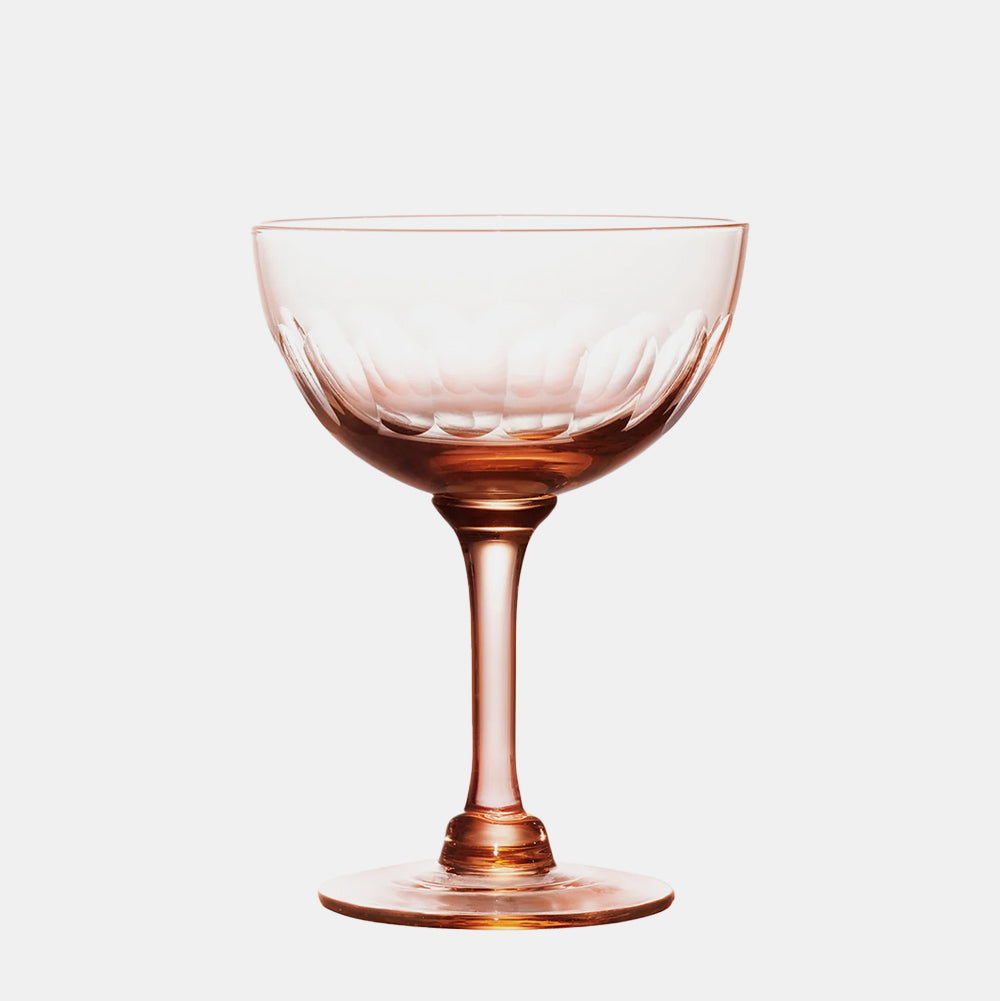 Rose Crystal Champagne Saucers with Lens