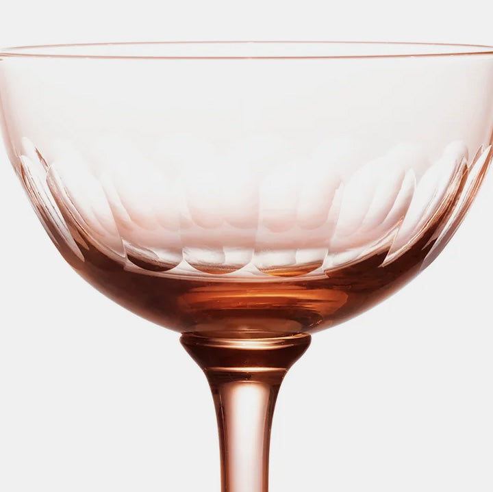 Rose Crystal Champagne Saucers with Lens
