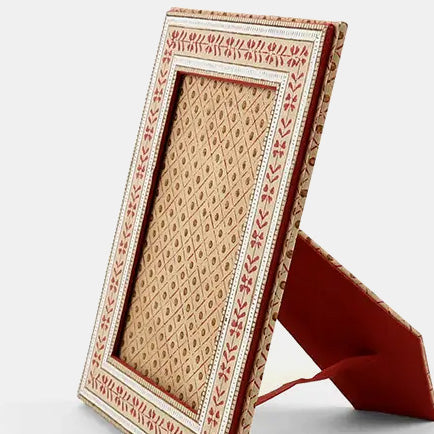 Picture Frame in Floral Stripe Red Ochre