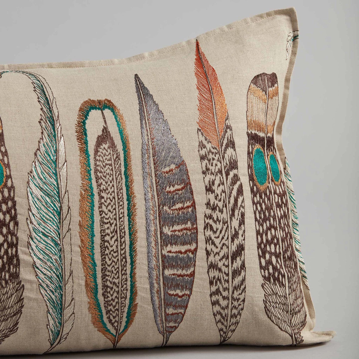 Large Feathers Lumbar Pillow