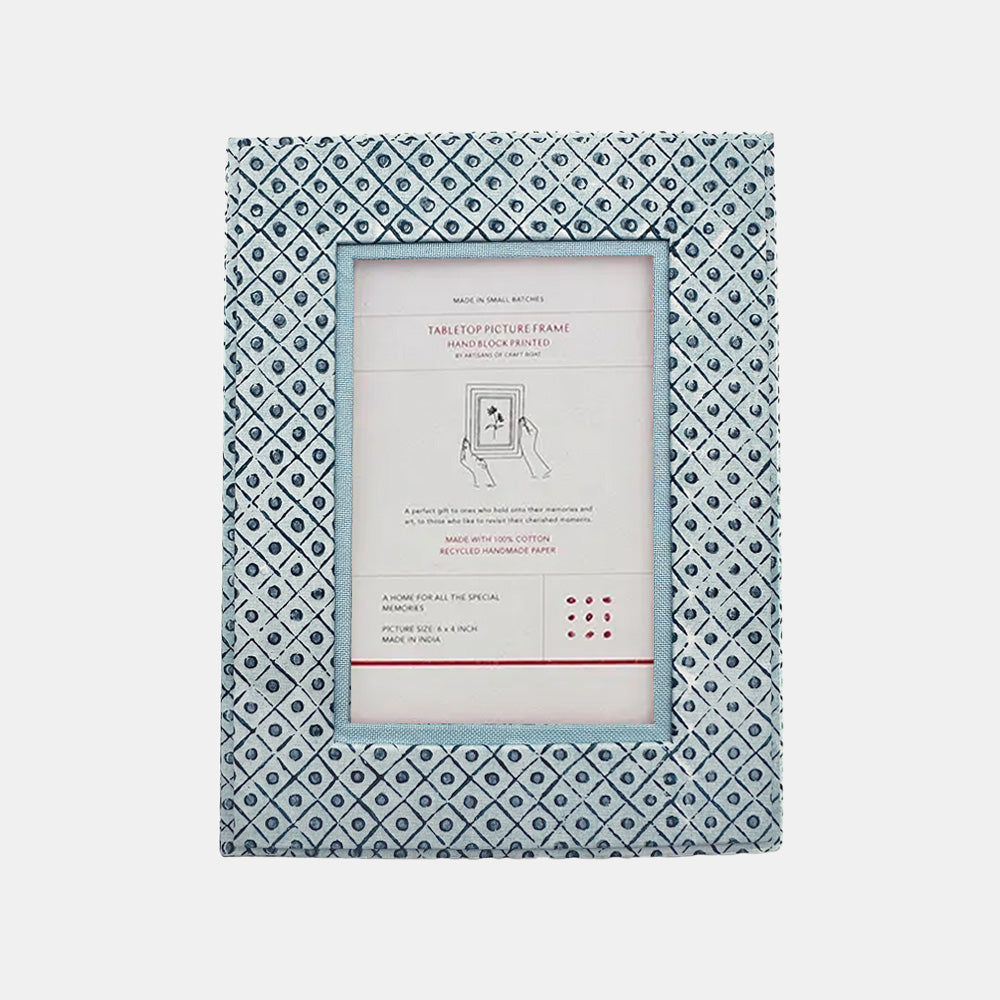 Picture Frame in Dot Blue