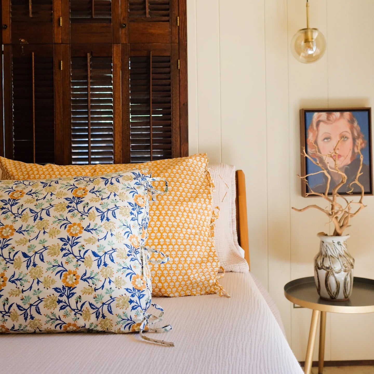 Priya Cotton Pillowcases in Ink Blue
