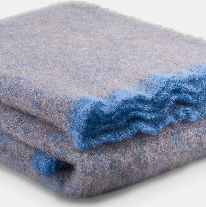 Clash Cocoa Mohair Throw