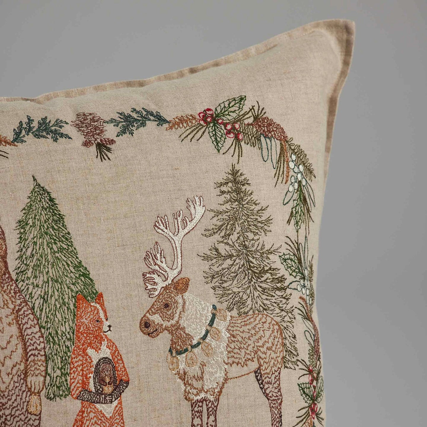 Christmas Cheer Wreath Square Pillow