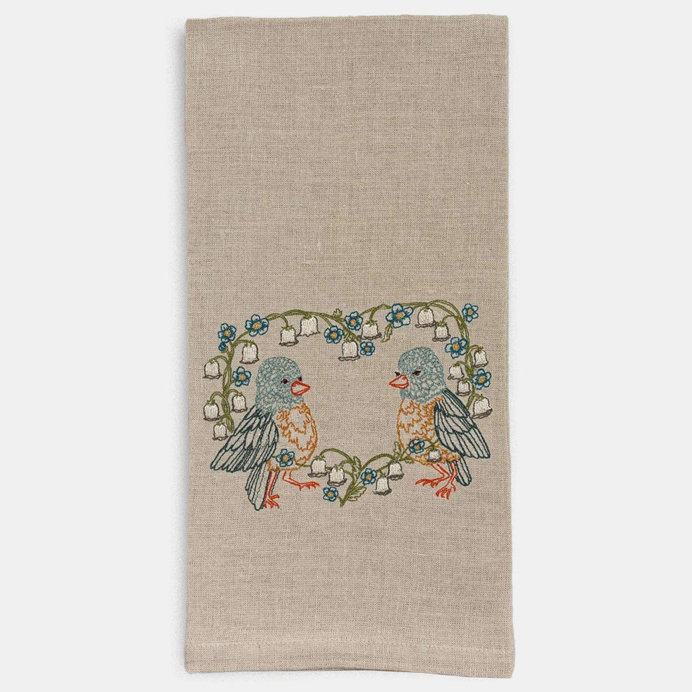 Lily Love Birds Tea Towel