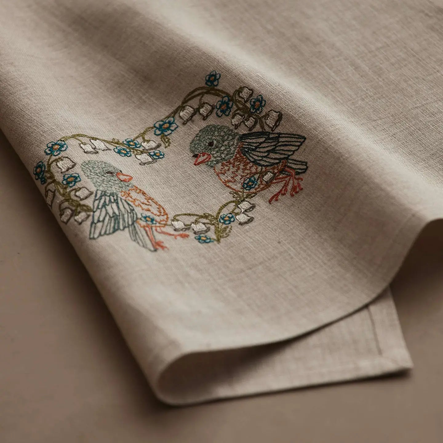 Lily Love Birds Tea Towel