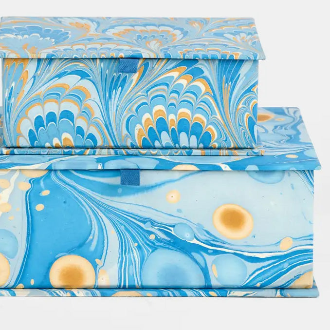 Keepsake Box in Blue Marble