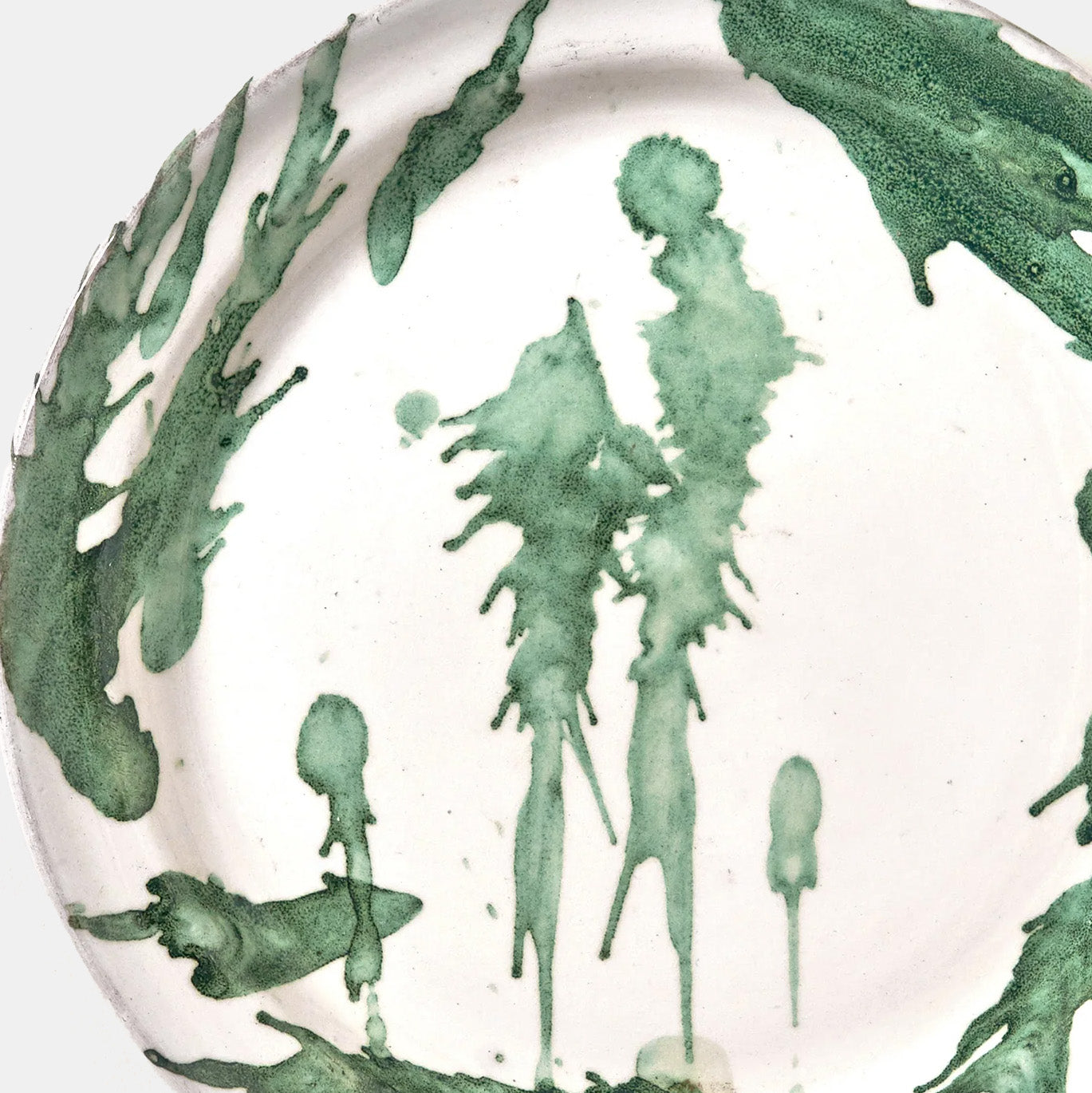 Green Splatterware Side Plate
