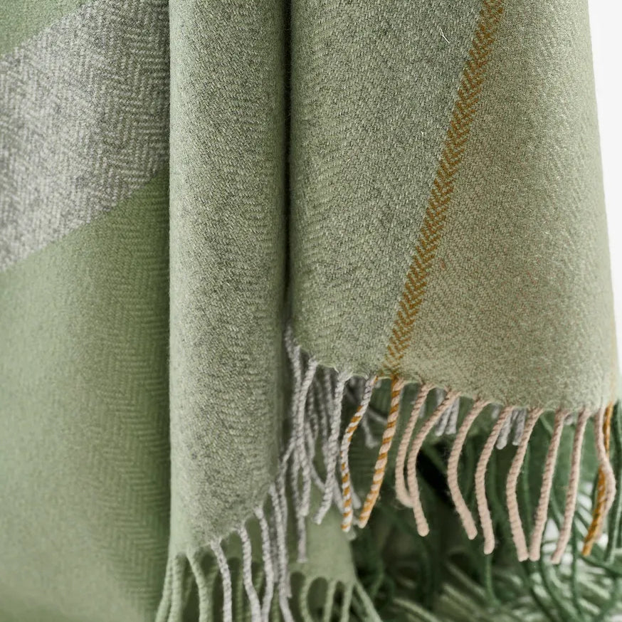 July Green Cashmere Blend Throw