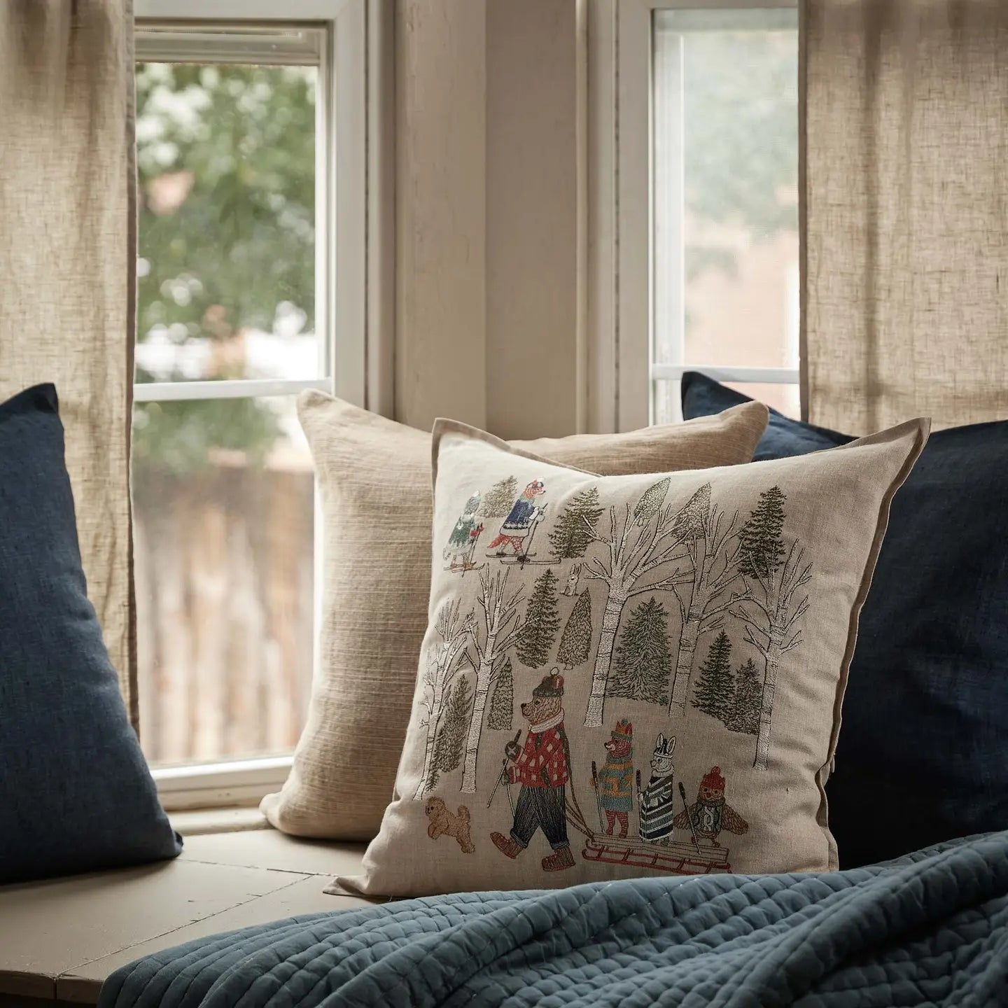 Winter Fun Square Pillow