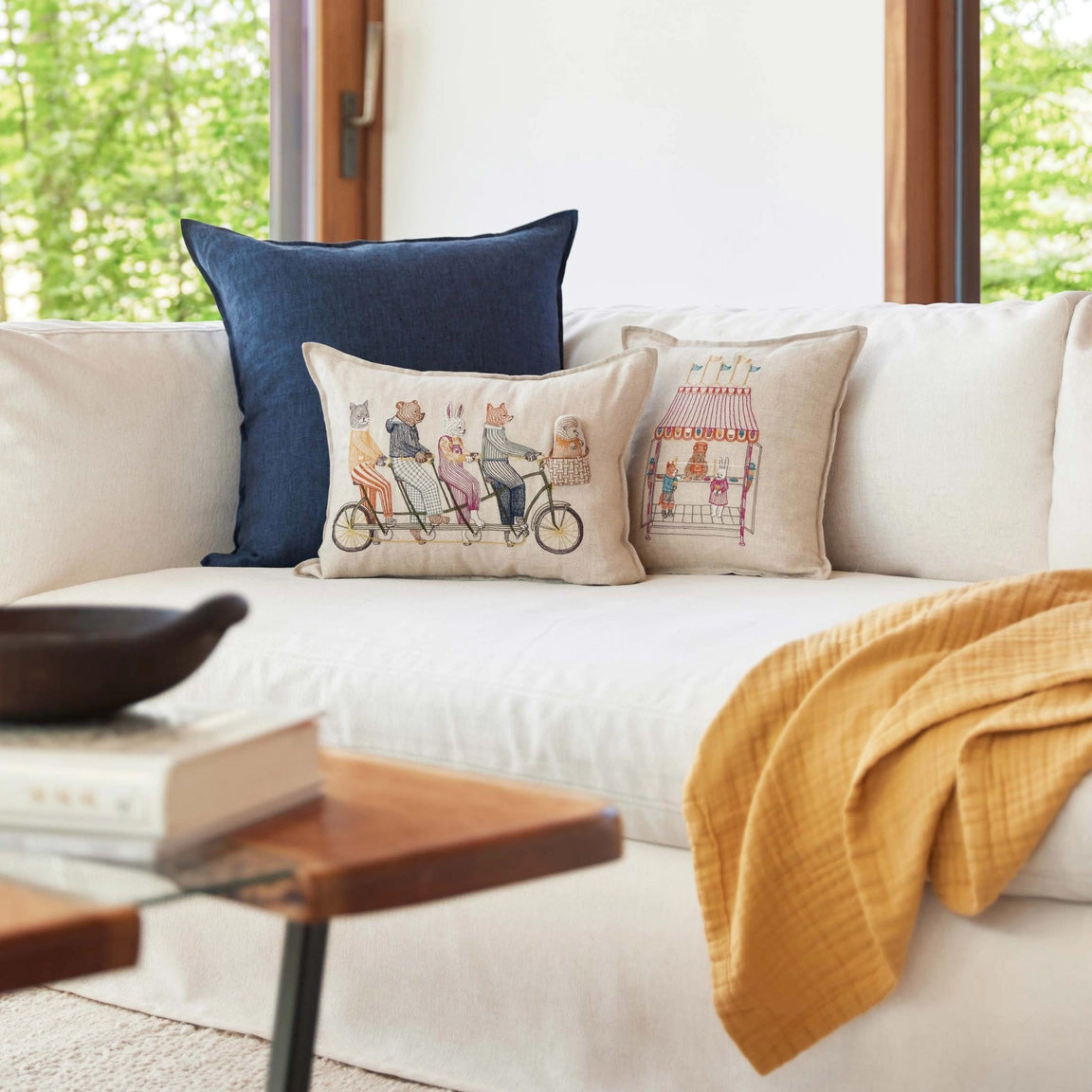Tandem Bike Lumbar Pocket Pillow