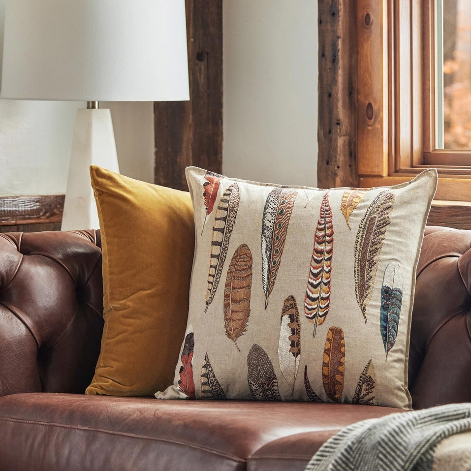Falling Feathers Square Pillow