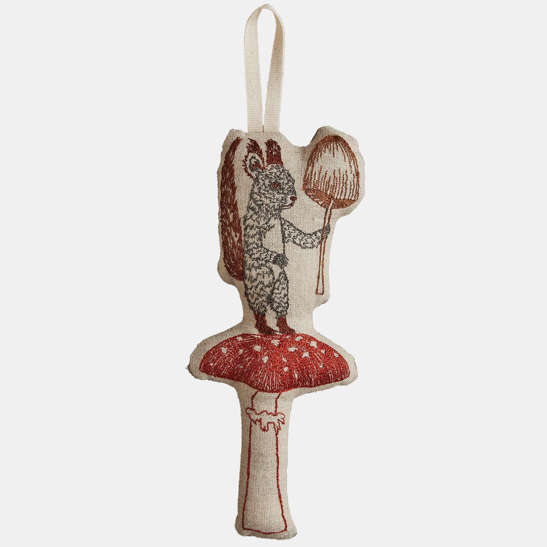 Squirrel with Mushroom Ornament
