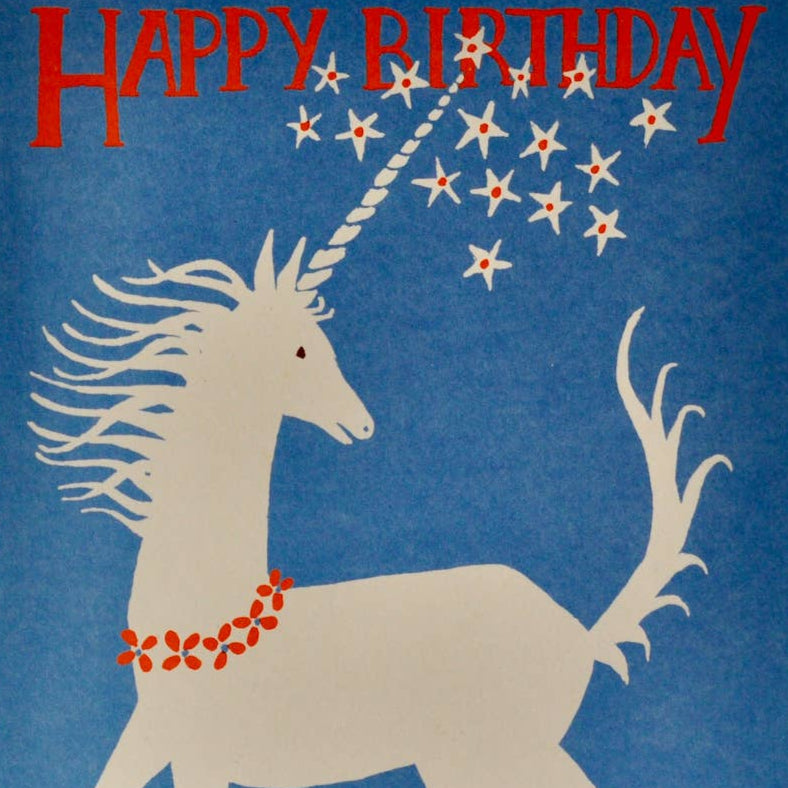 Large Card: Happy Birthday with Unicorn
