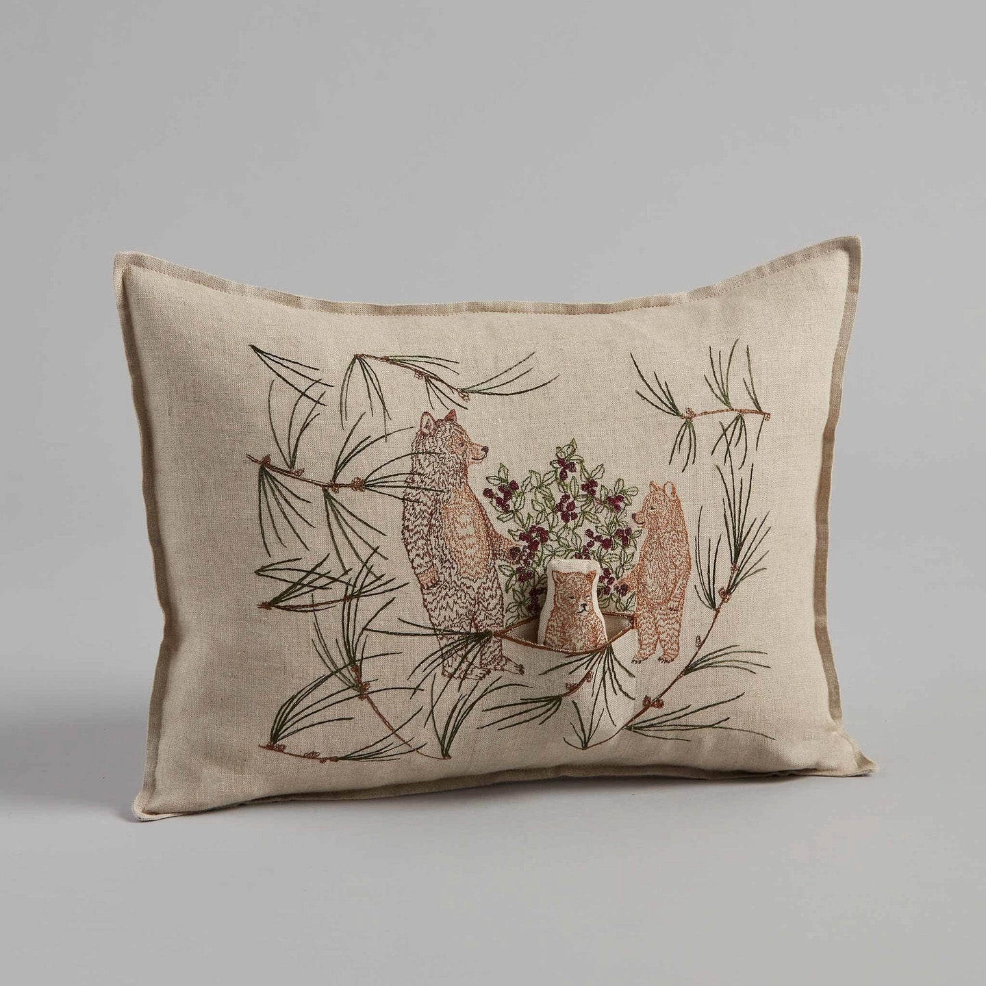 Briar Bears Lumbar Pocket Pillow