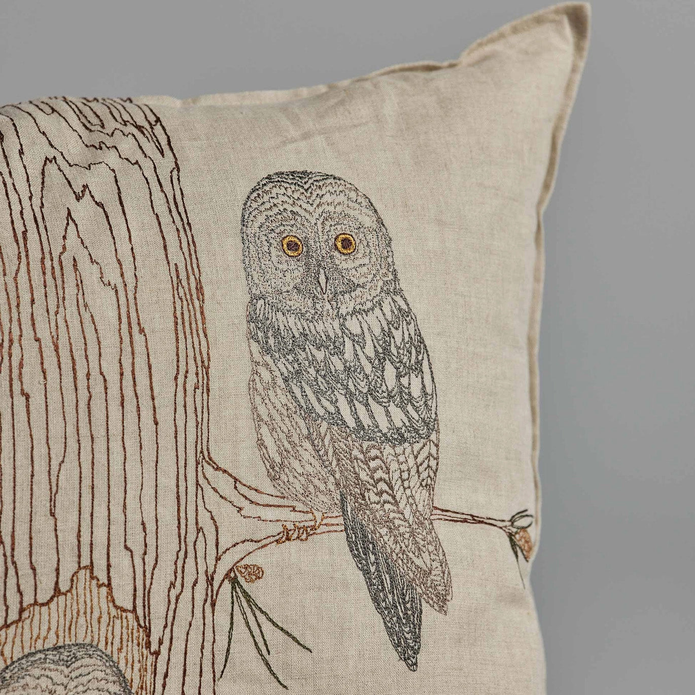 Owl Family Tree Square Pillow