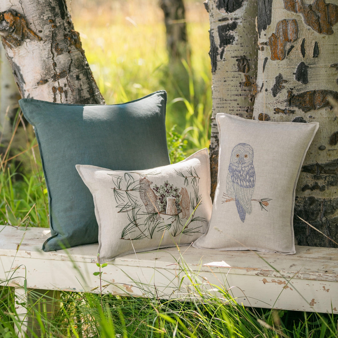 Briar Bears Lumbar Pocket Pillow