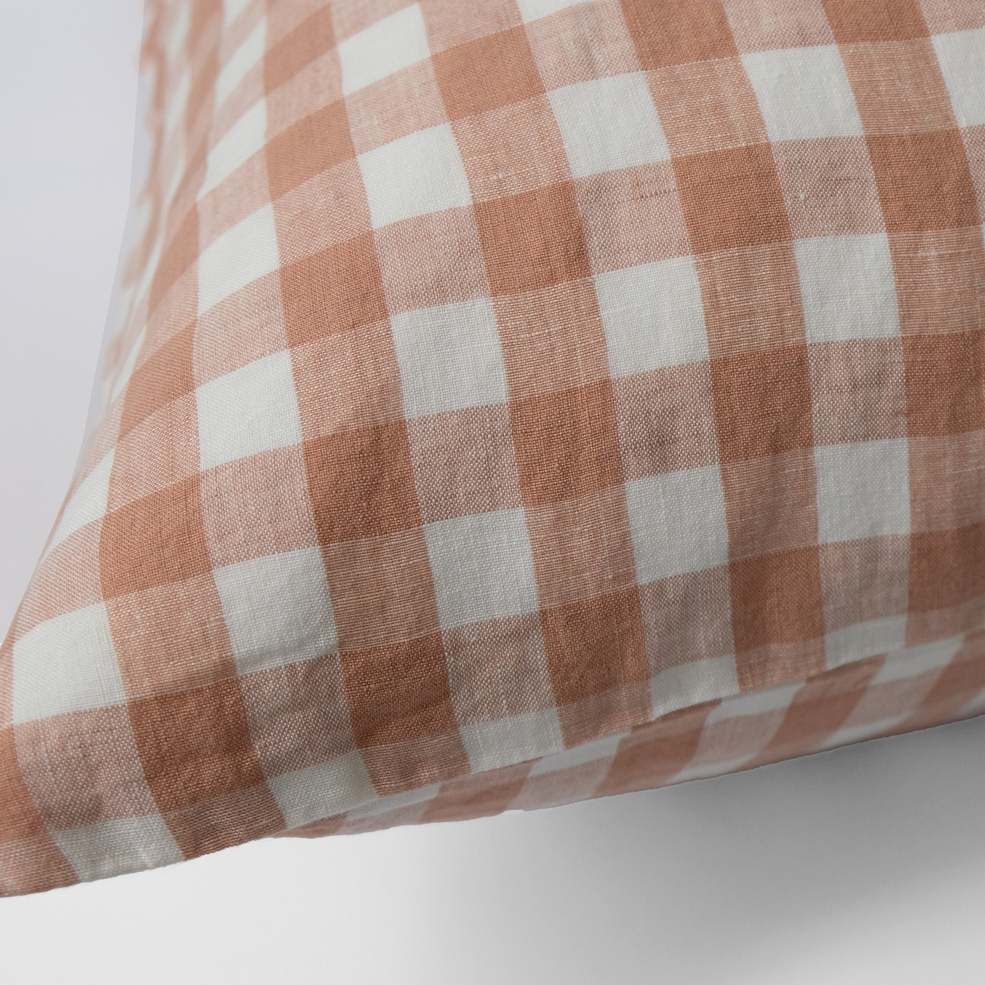 Linen Euro Pillowcase in Moka Medium Gingham