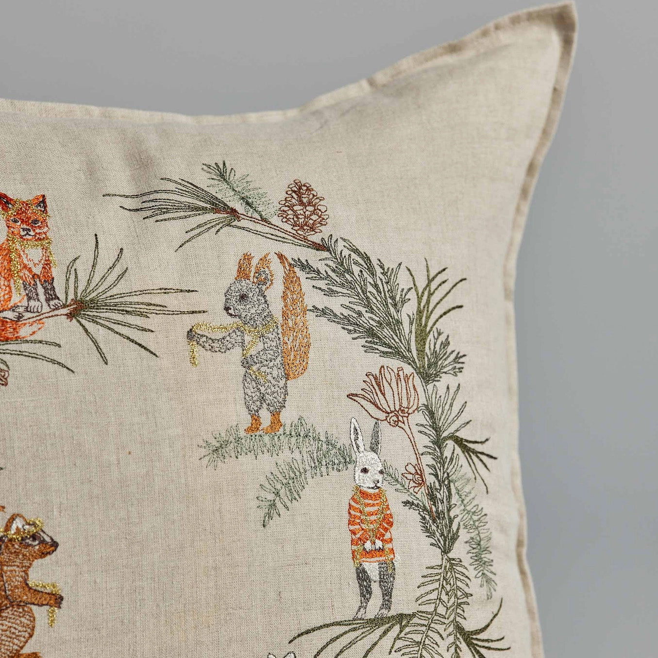 Tree Trimmers Wreath Square Pillow