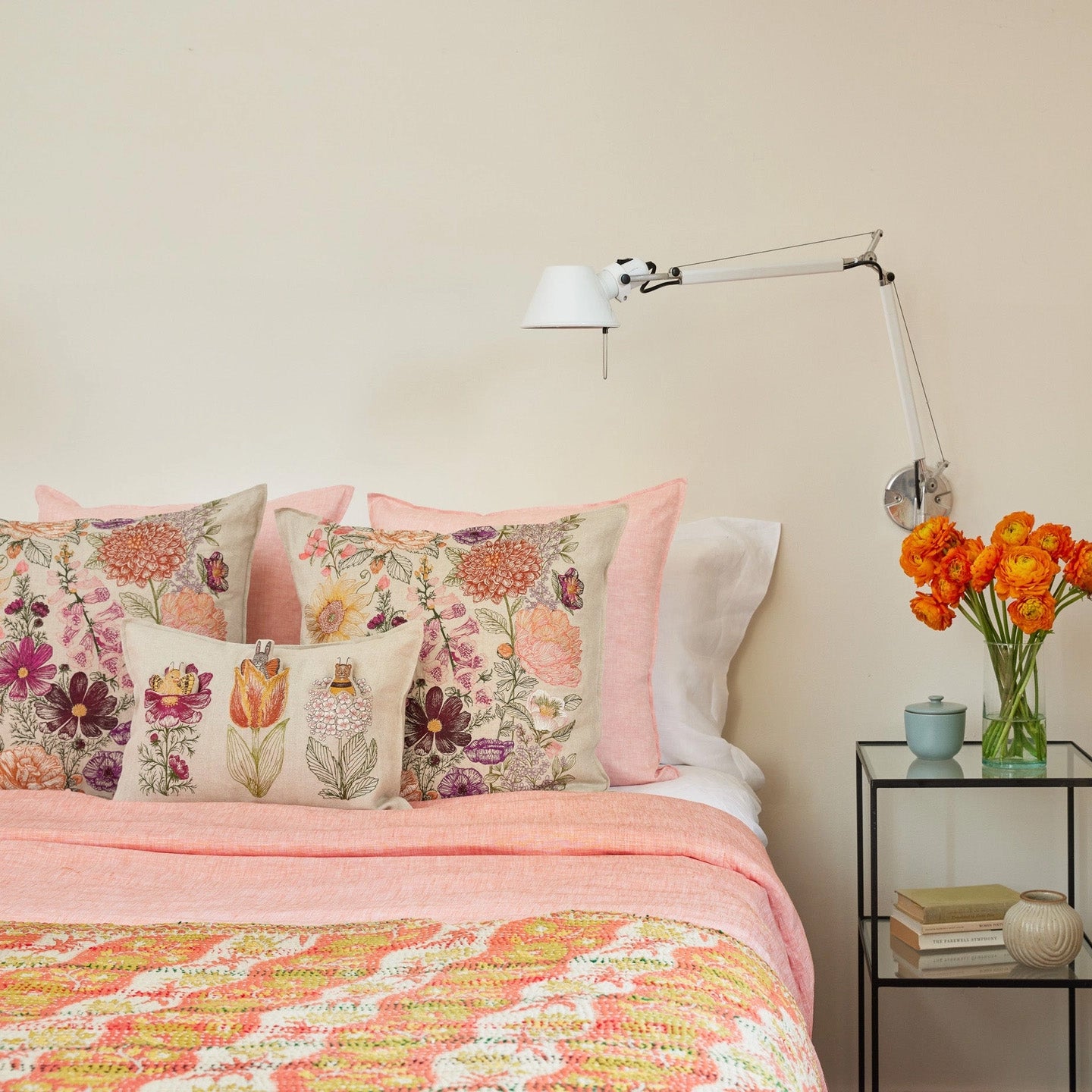 Flower Friends Lumbar Pocket Pillow