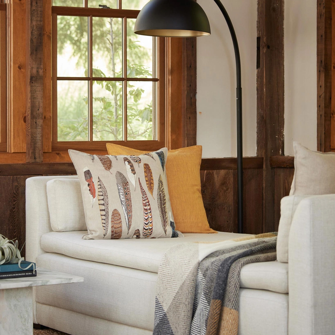 Falling Feathers Square Pillow