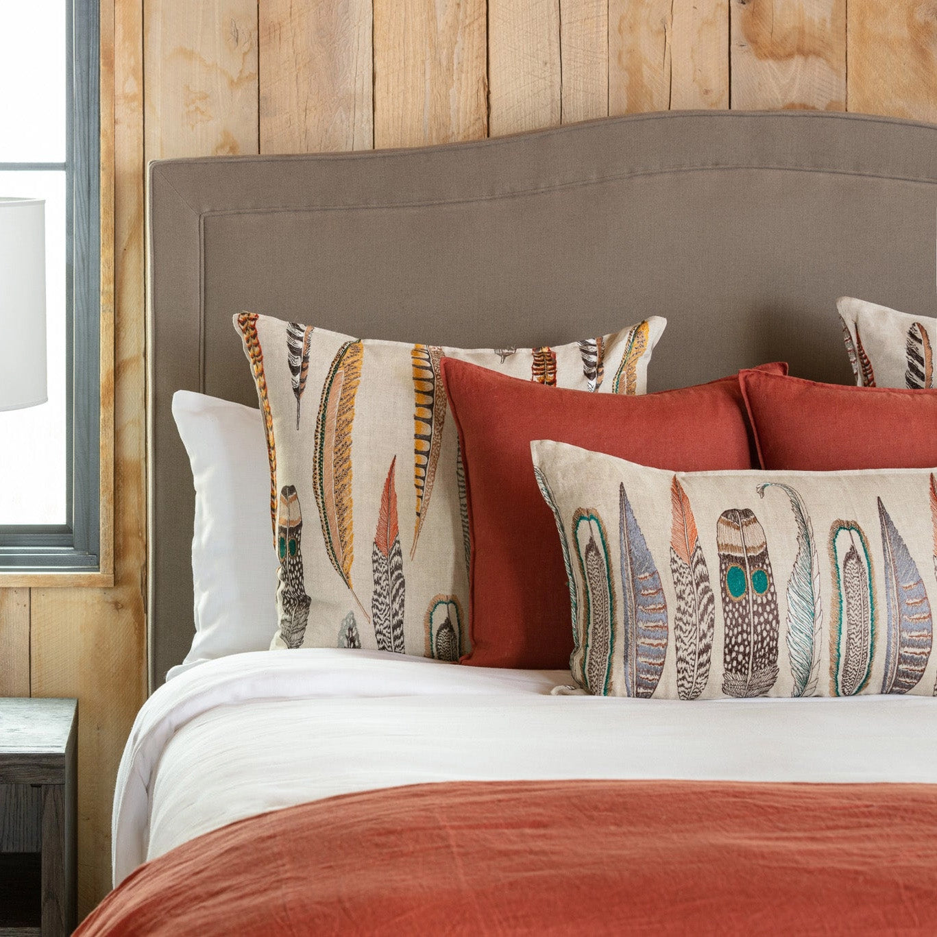 Large Feathers Lumbar Pillow
