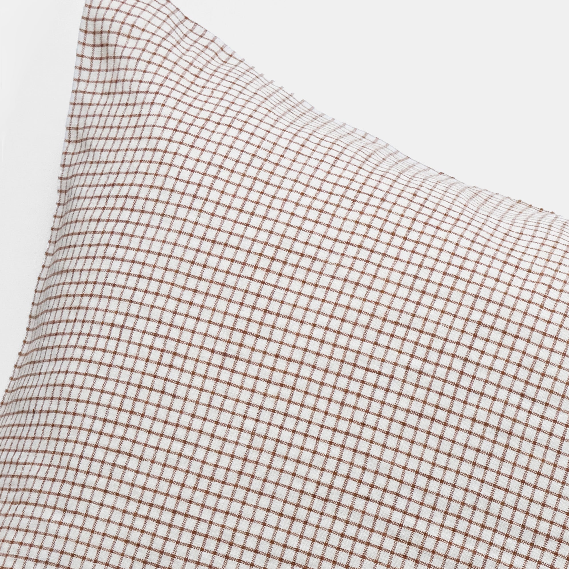 Linen Standard Pillowcase in Brown Checks