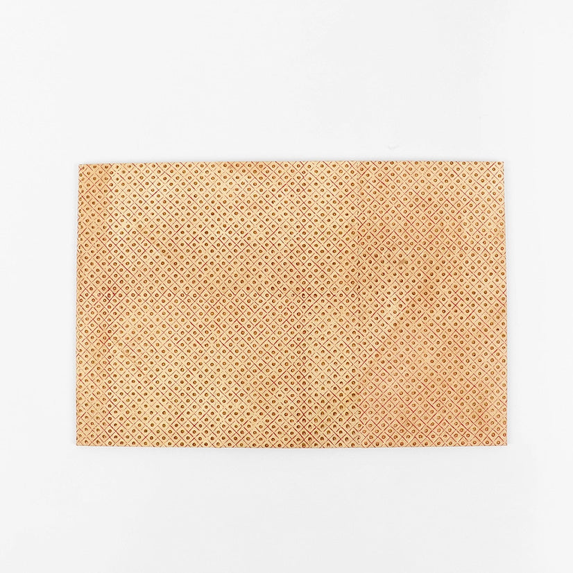 Wastebasket in Floral Stripe Red Ochre