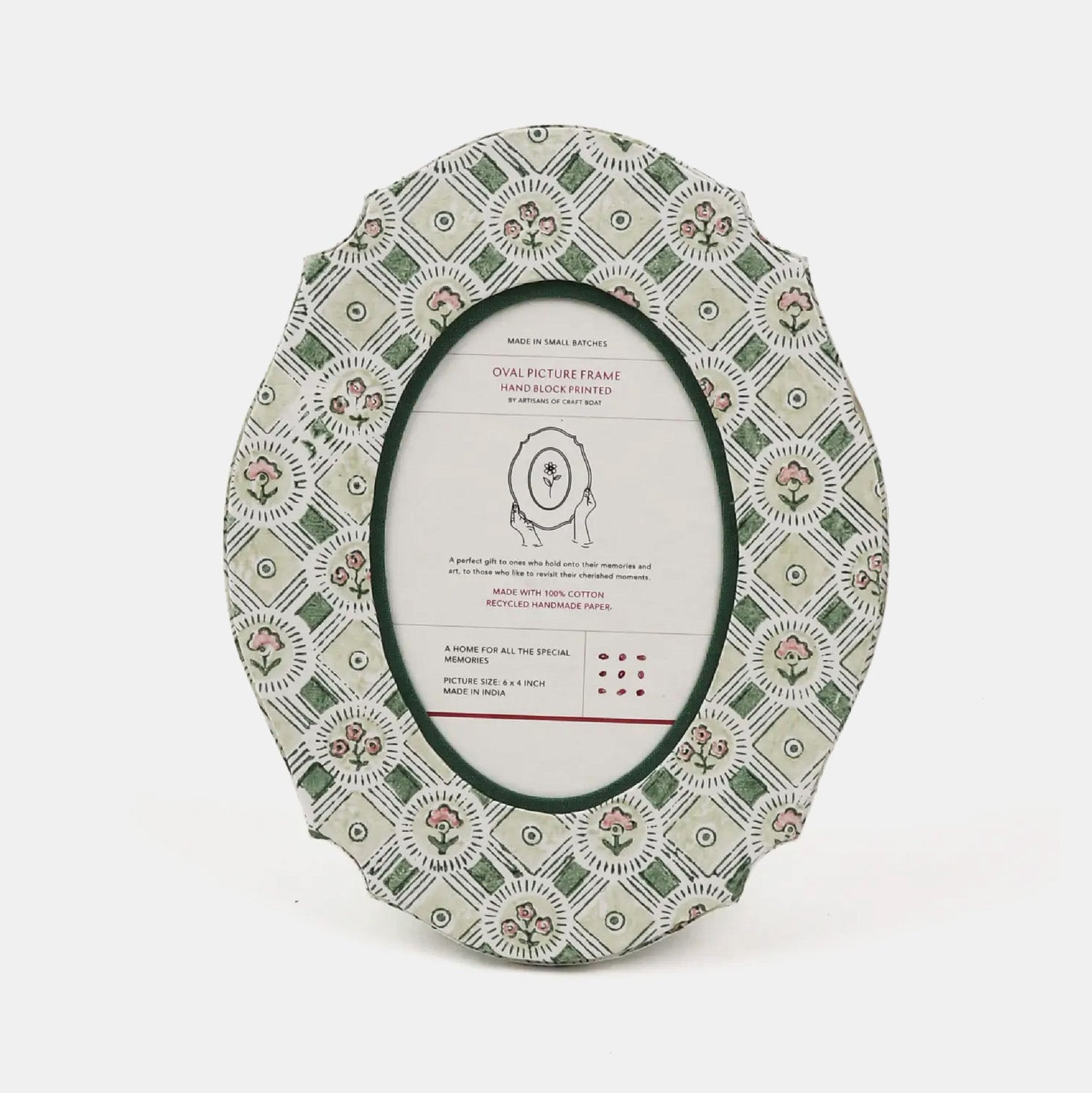 Oval Picture Frame in Spring Bloom Green