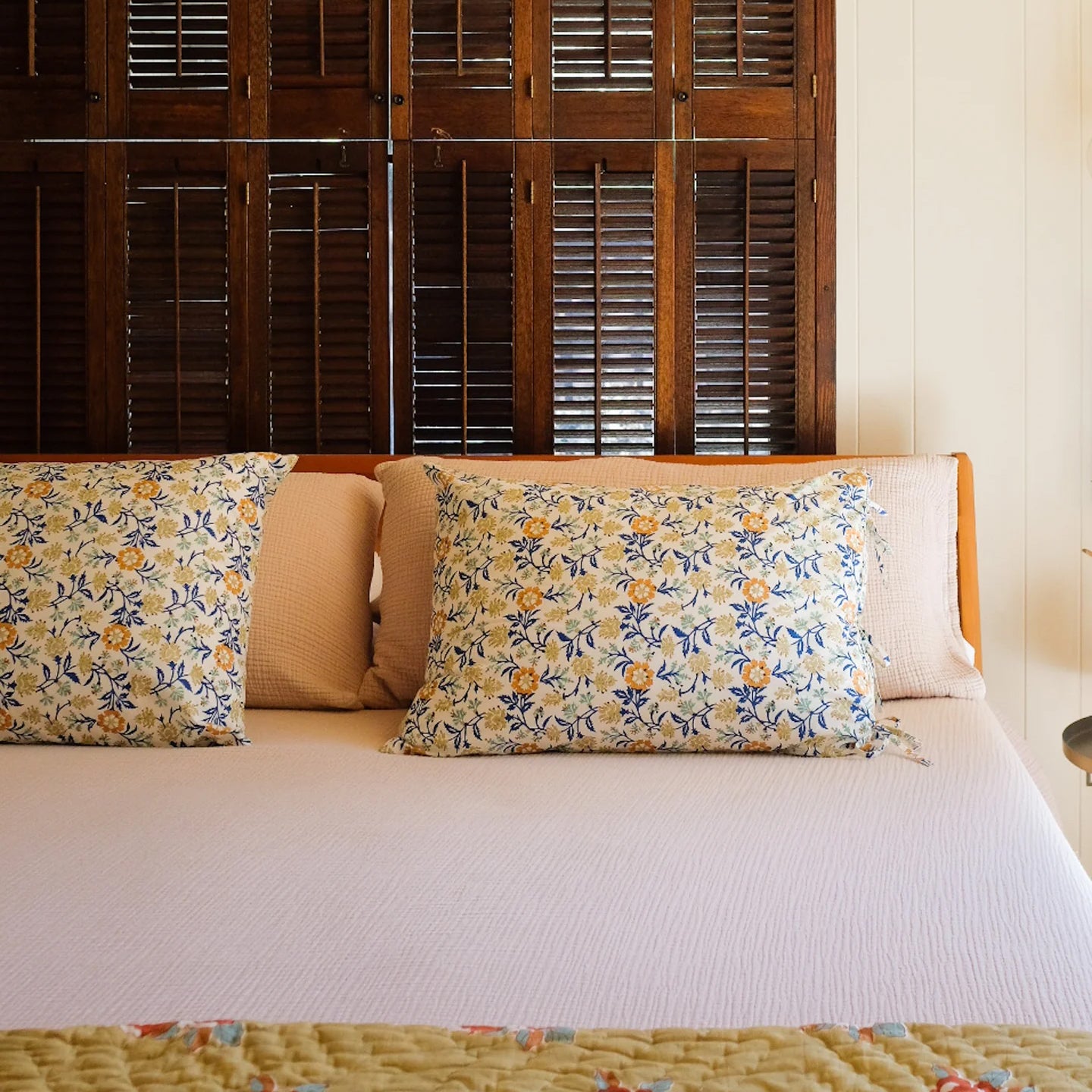 Priya Cotton Pillowcases in Ink Blue