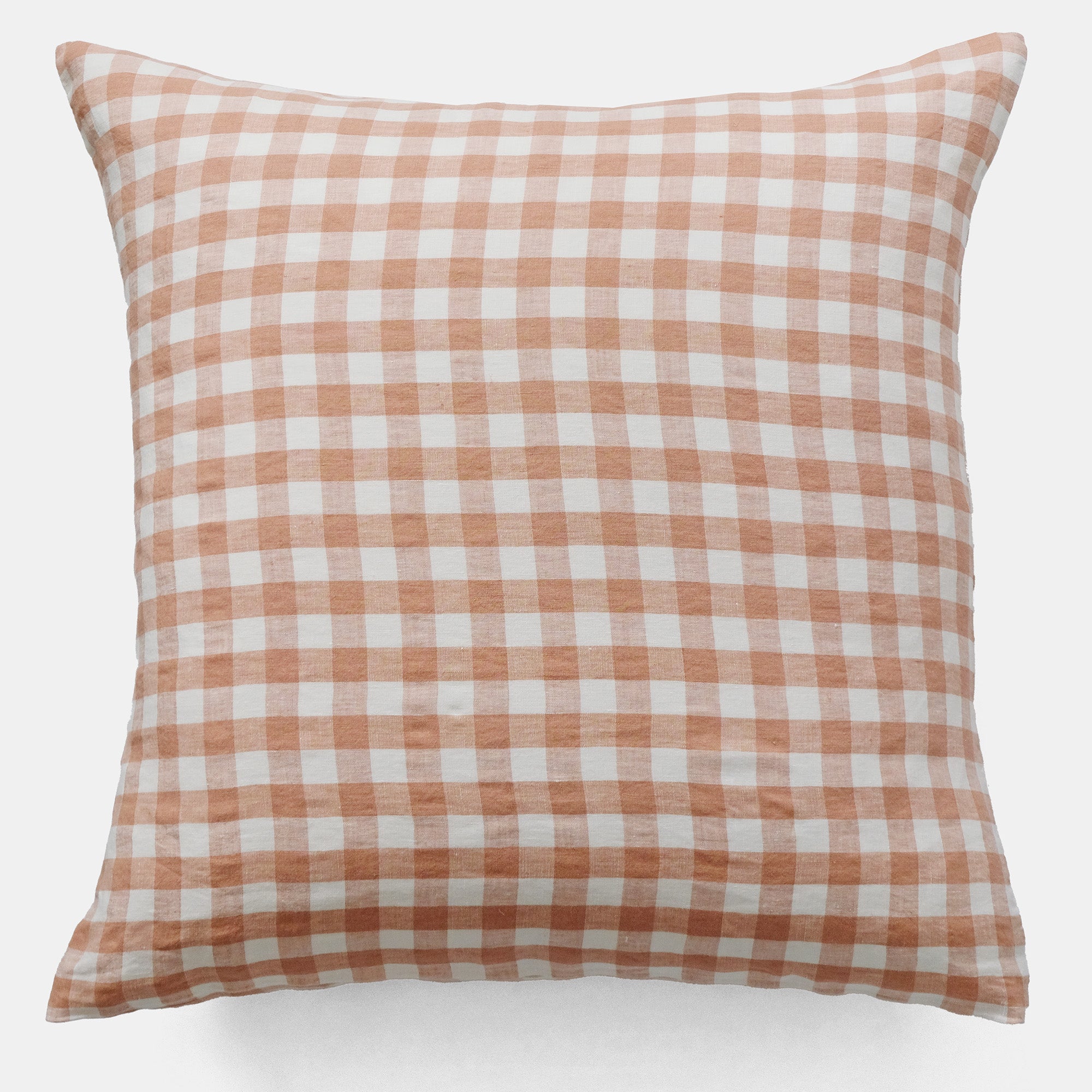 Linen Euro Pillowcase in Moka Medium Gingham