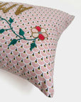 Amour Pink Scallop French Embroidered Pillow, lumbar