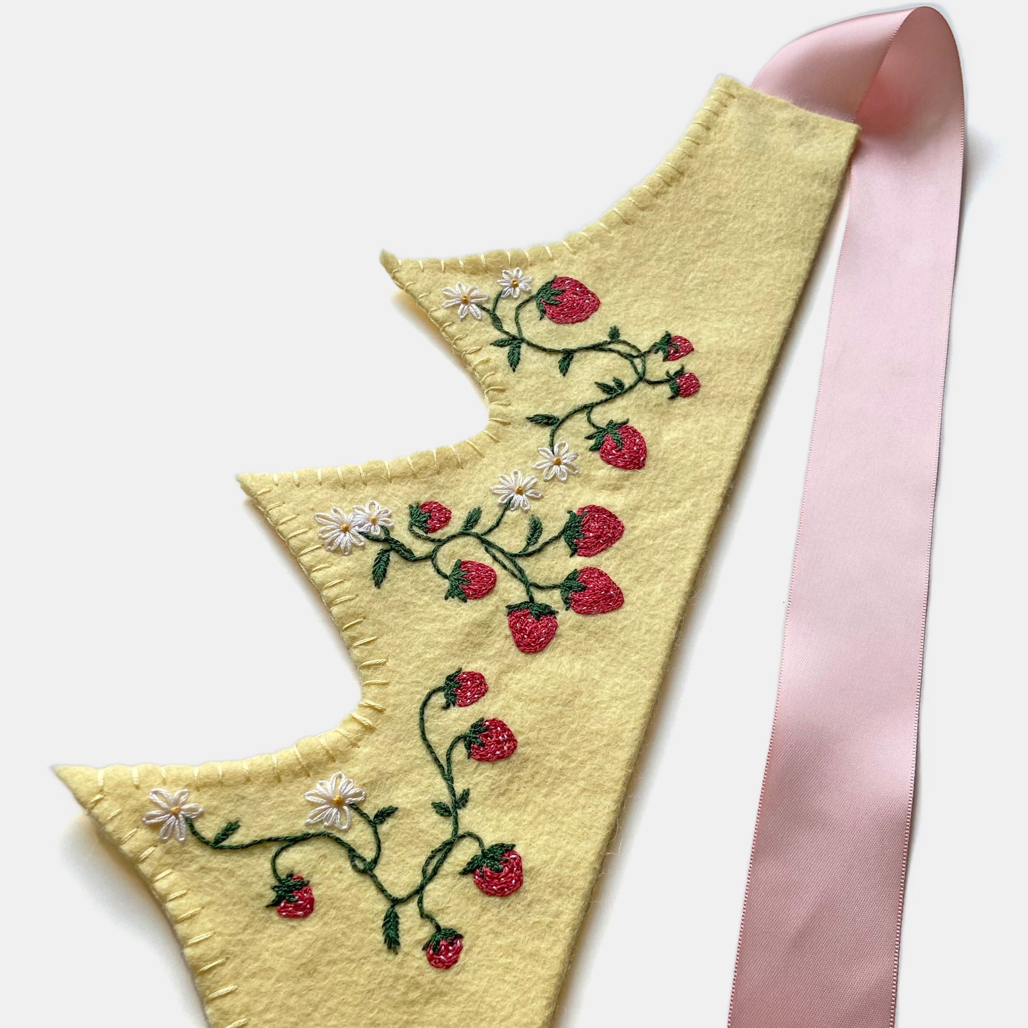 Handmade Felt Crown in Strawberry Patch