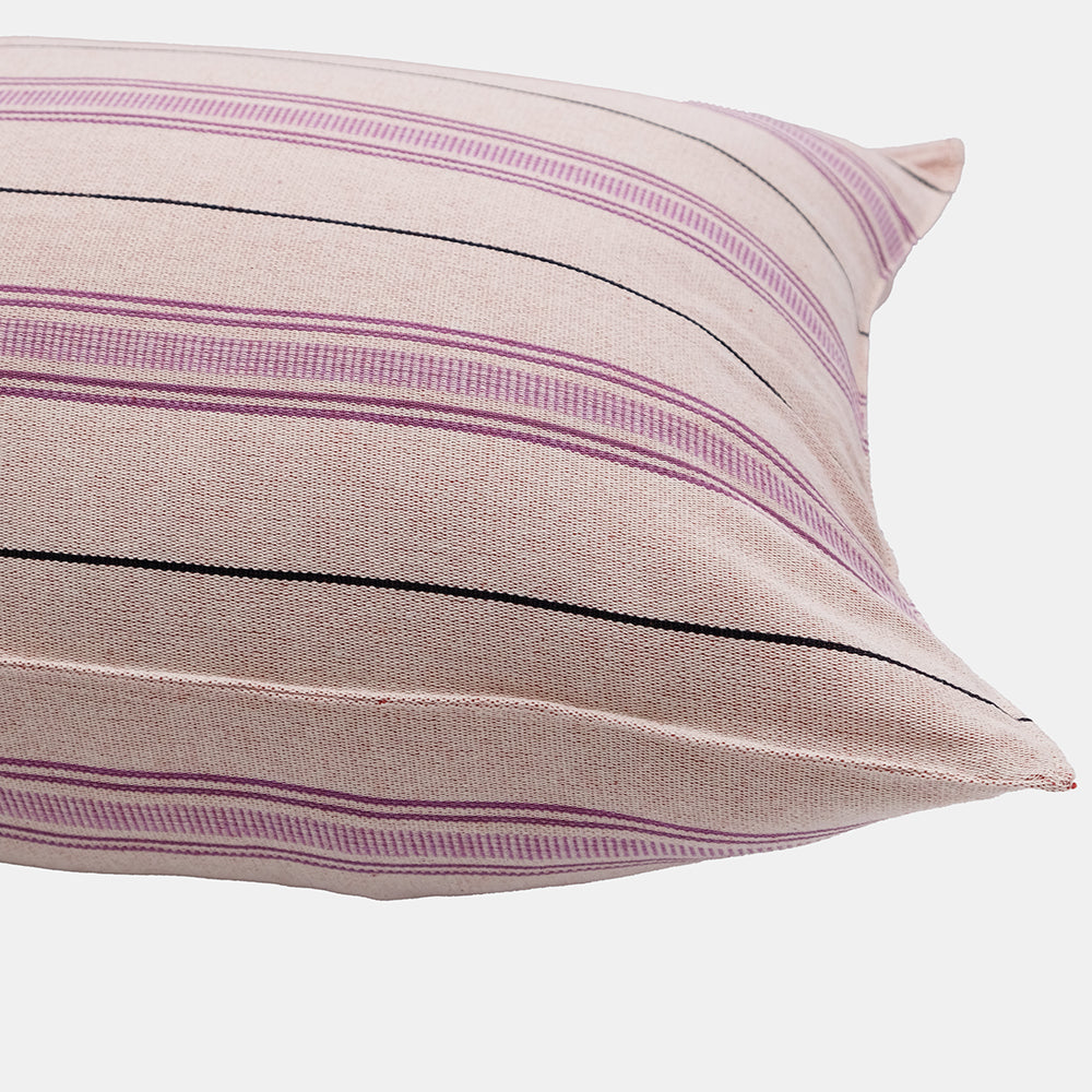 Aubergine and Black Stripe Lumbar Pillow