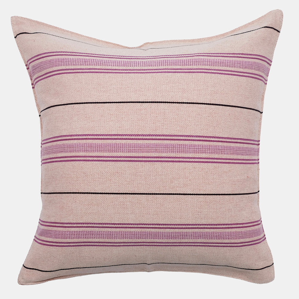 Aubergine and Black Stripe Square Pillow