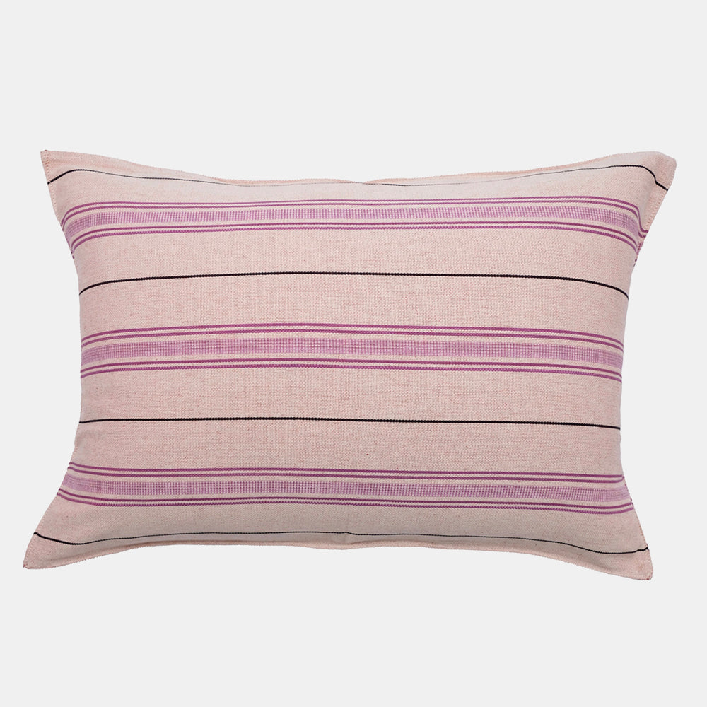 Aubergine and Black Stripe Pillow, lumbar