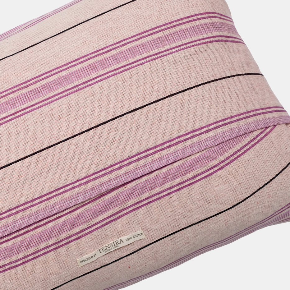 Aubergine and Black Stripe Lumbar Pillow