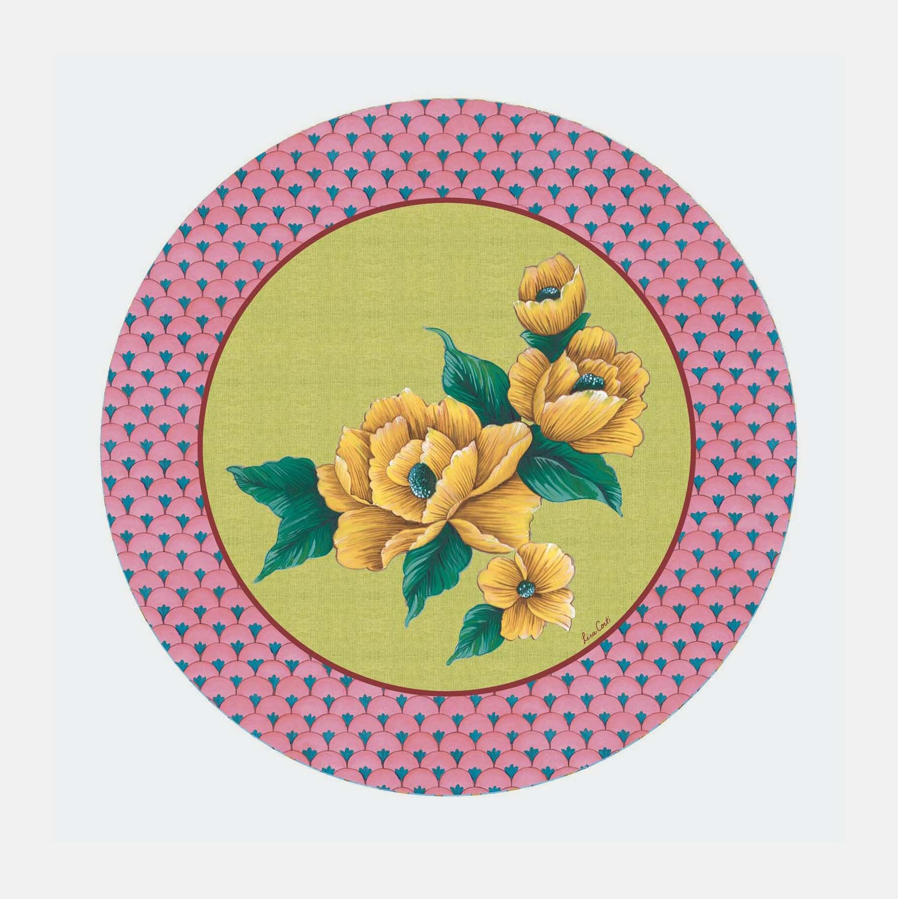 Round Azalea Pink Placemat