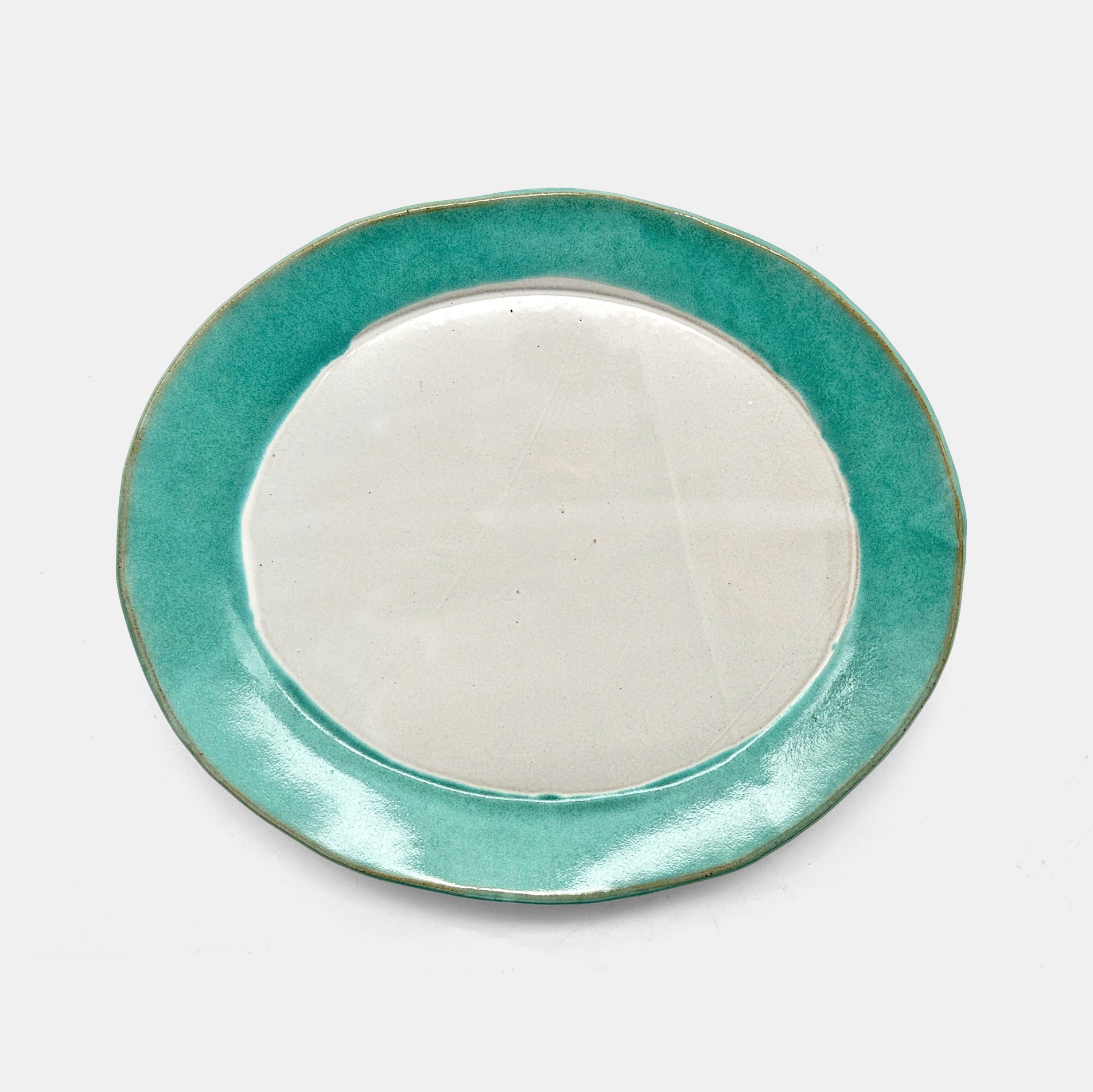 Rounded Serving Platter in Teal