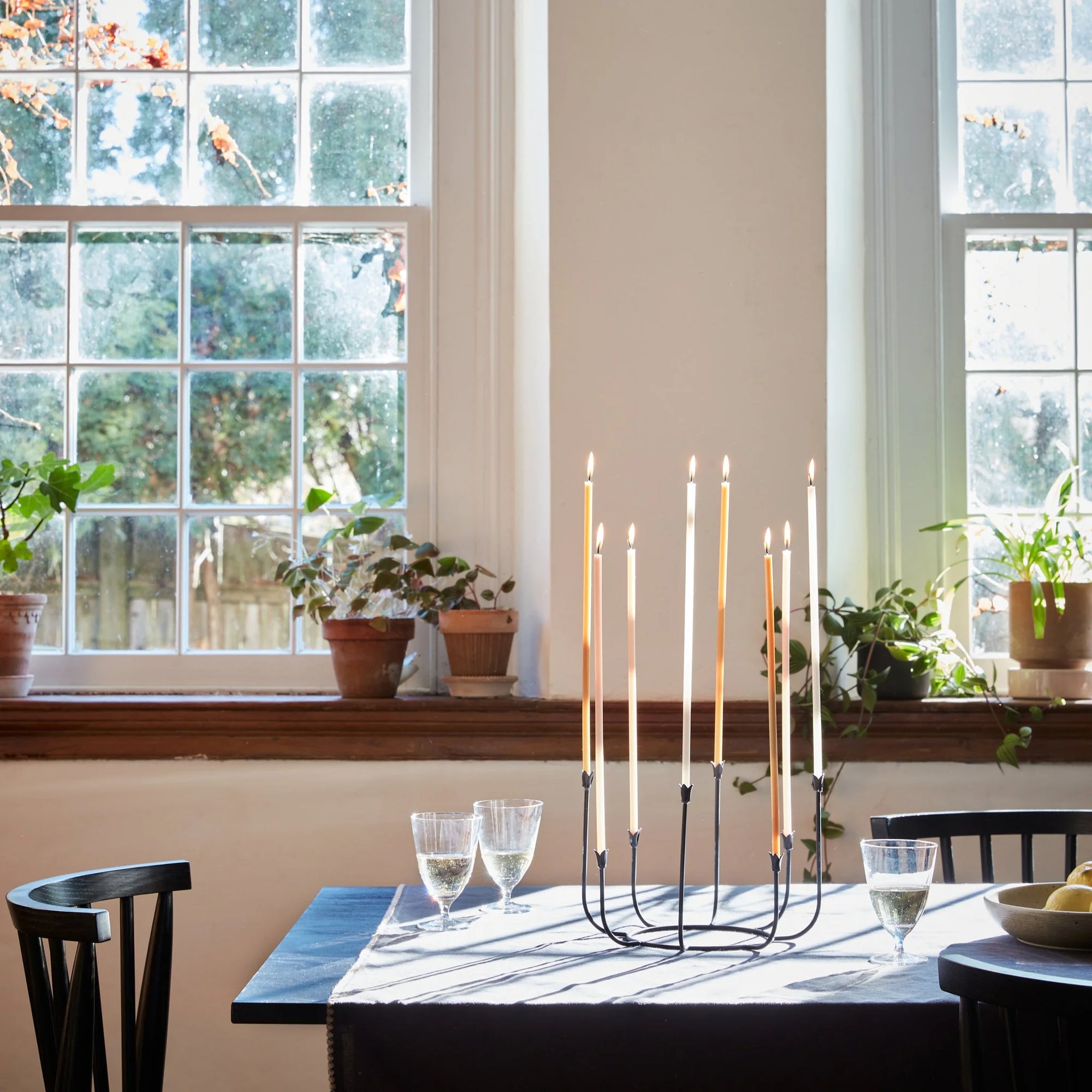 Beacon Long Stem Candelabra in Smoke