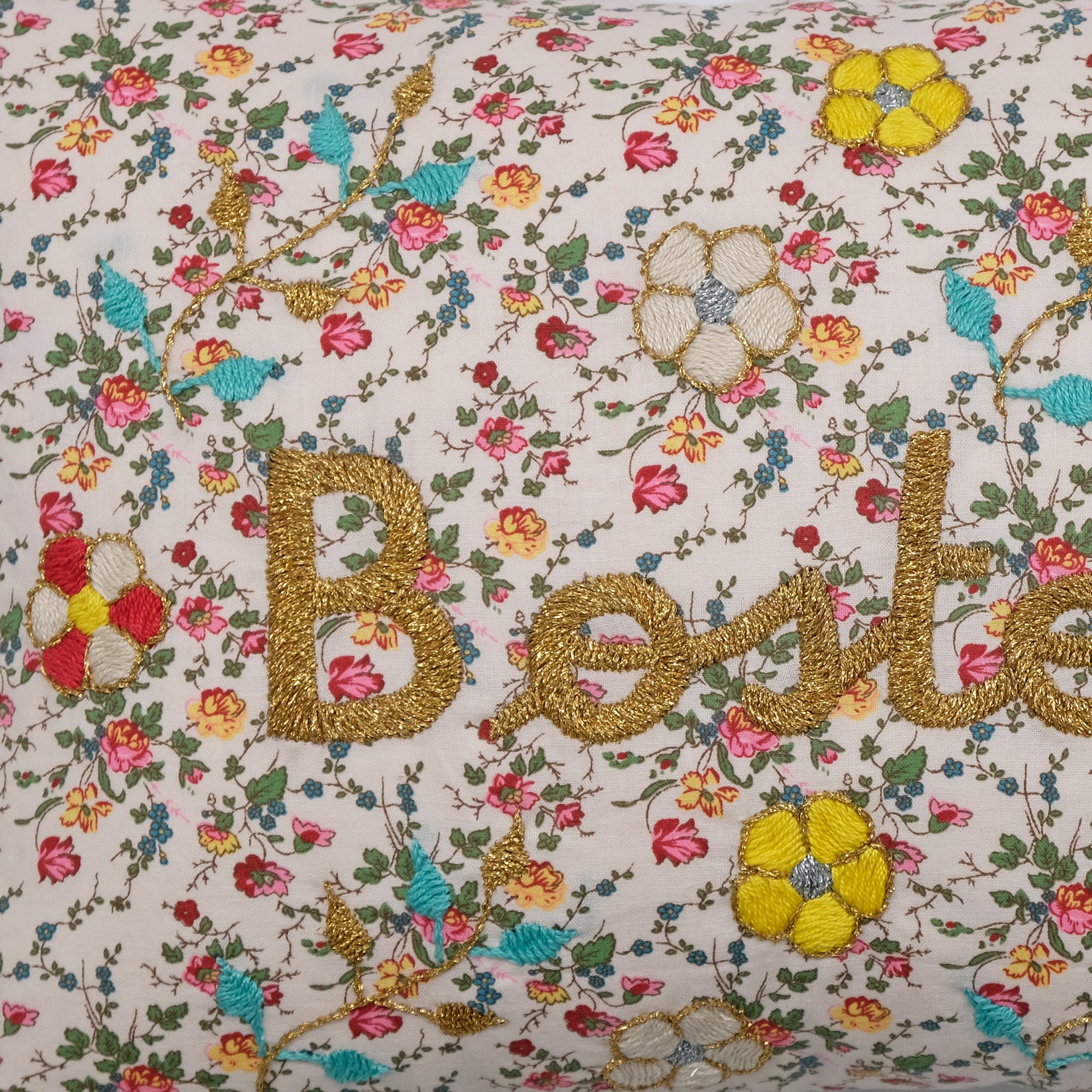 Boston Embroidered Lumbar Pillow