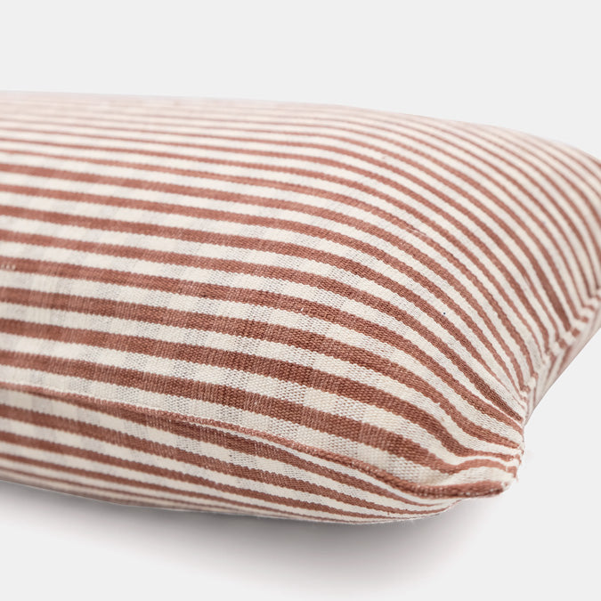 Small Lumbar Pillow in Brown Gingham