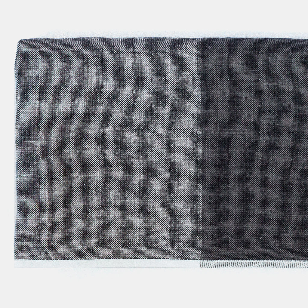 Two Tone Hand Towel in Charcoal Chambray