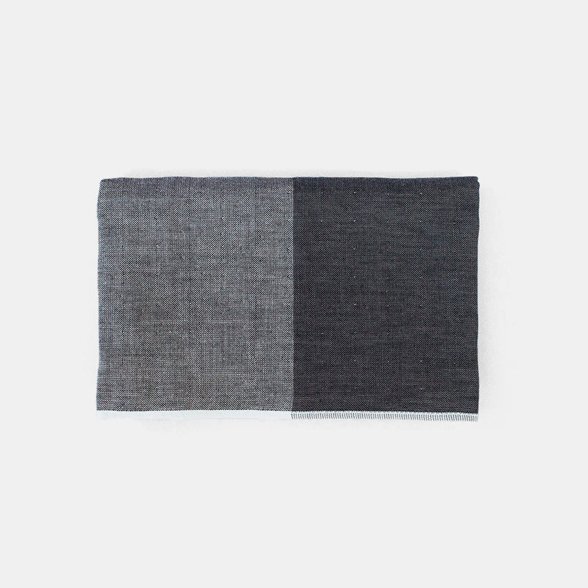 Two Tone Hand Towel in Charcoal Chambray
