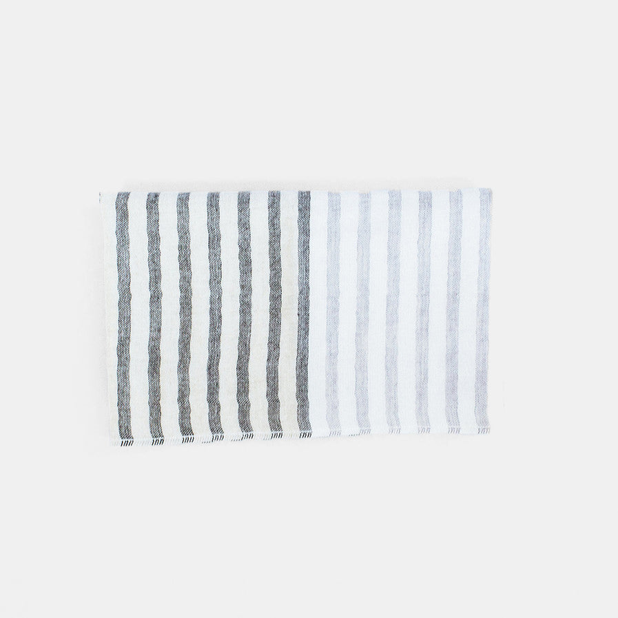 Two Tone Hand Towel in Charcoal Stripe