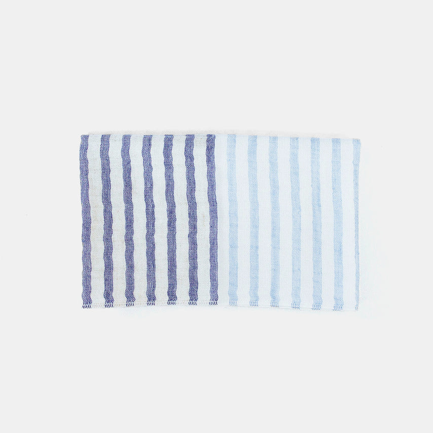 Two Tone Stripe Hand Towel in Blue