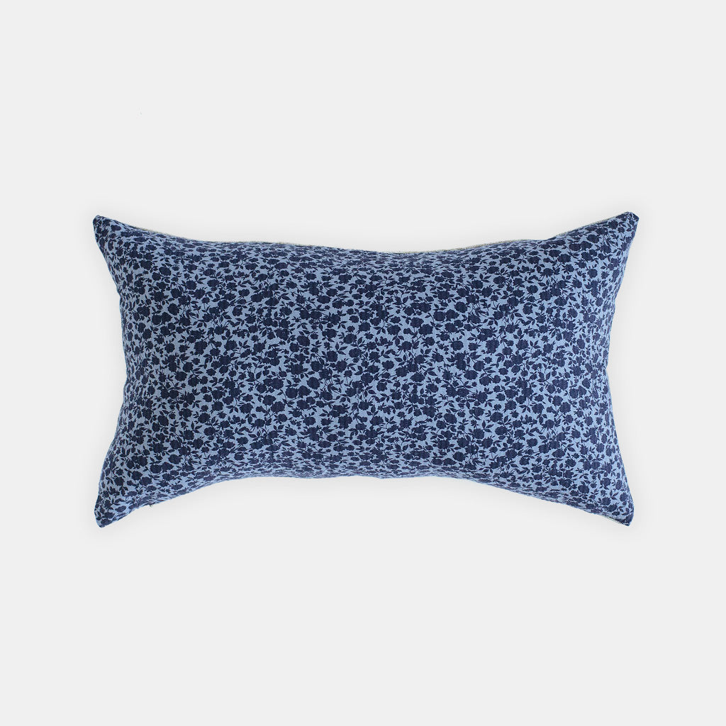 Japanese Navy Floral Lumbar Pillow